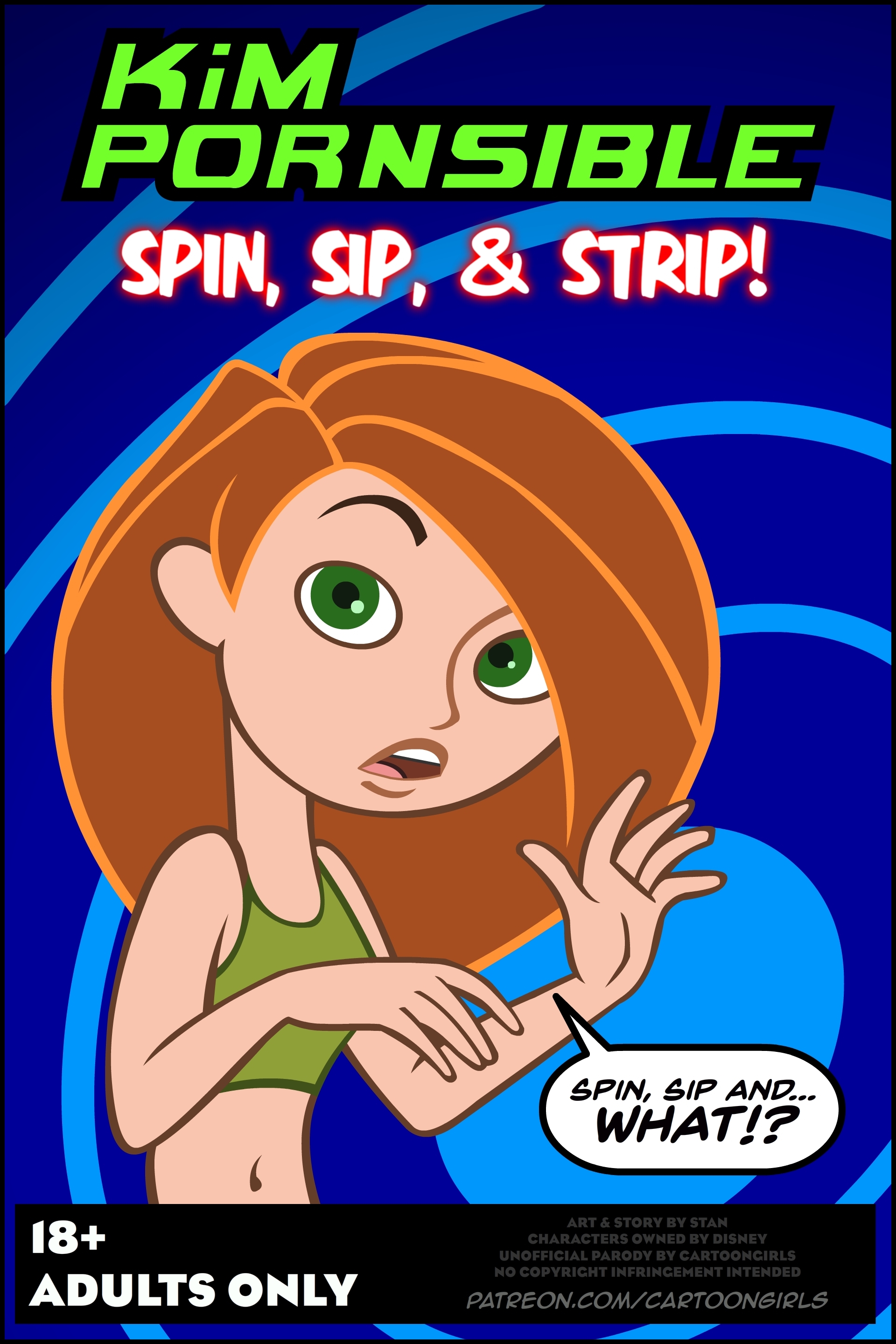Kim Possible Spin, Sip and Strip from Cartoongirls Porn Comic