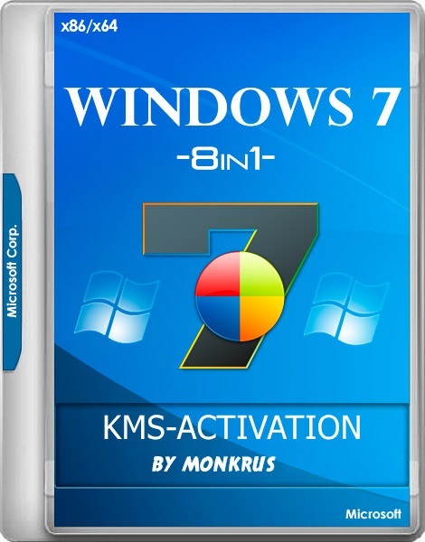 Windows 64 kms. Kms Windows 7. Windows 7 sp1 Rus-Eng x86-x64 -18in1- activated v7 (AIO). Монкрус. Monkrus.